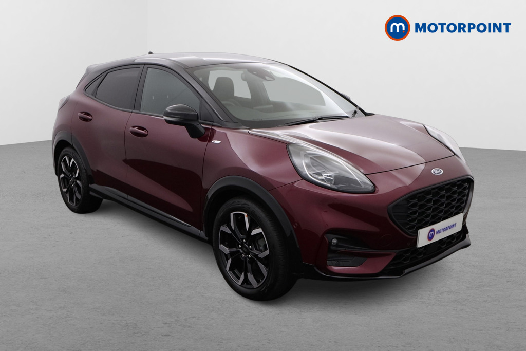 Ford Puma Vivid Ruby Edition Automatic Petrol-Electric Hybrid SUV - Stock Number (1512221) - Drivers side front corner