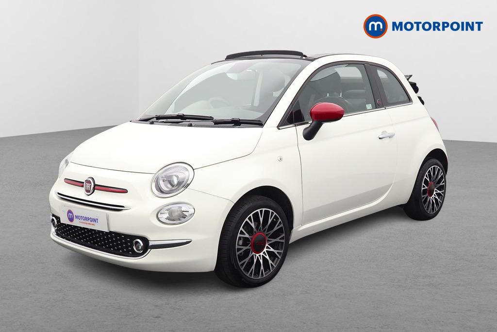 Fiat 500 RED Manual Petrol-Electric Hybrid Convertible - Stock Number (1523161) - Passenger side front corner