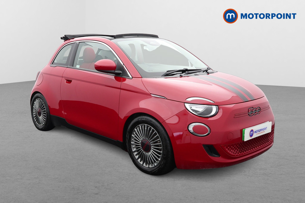 Fiat 500 RED Automatic Electric Convertible - Stock Number (1603446) - Drivers side front corner
