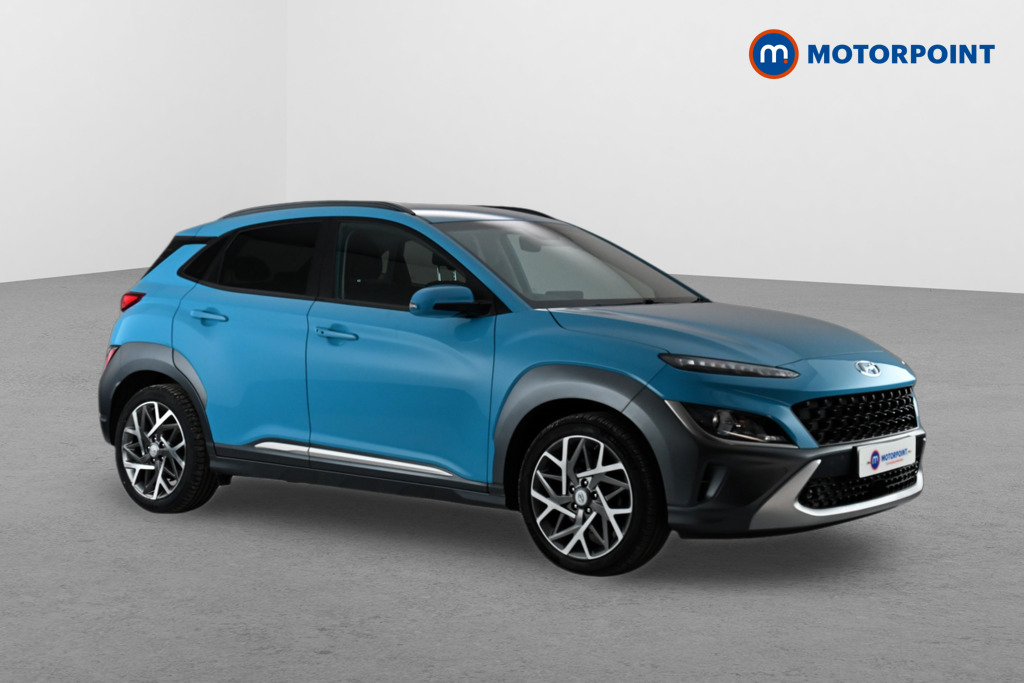 Hyundai Kona Premium Automatic Petrol-Electric Hybrid SUV - Stock Number (1625590) - Drivers side front corner
