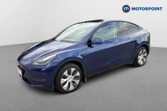 Tesla Model Y Long Range Automatic Electric SUV - Stock Number (1677000) - Passenger side front corner